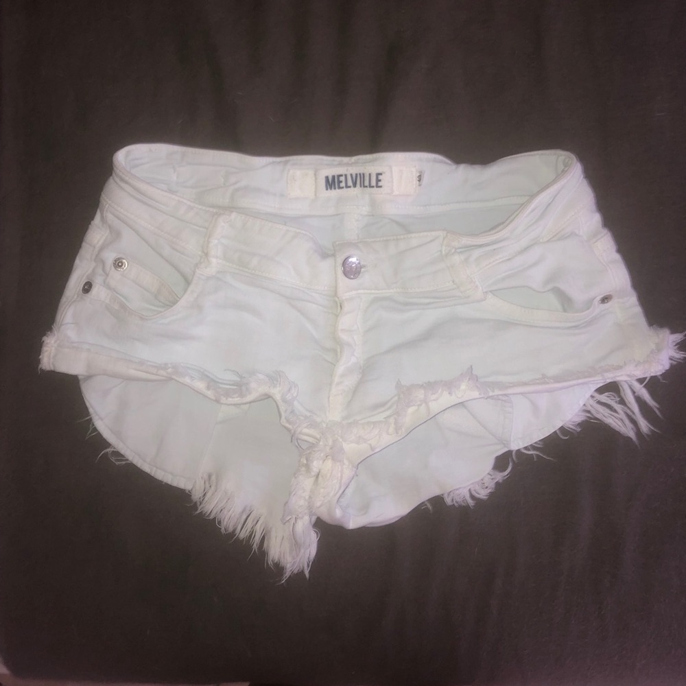 White jean Melville shorts!